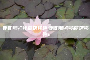 阴阳师神秘商店移除(阴阳师神秘商店移除)