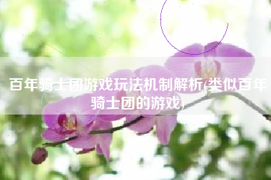 百年骑士团游戏玩法机制解析(类似百年骑士团的游戏)